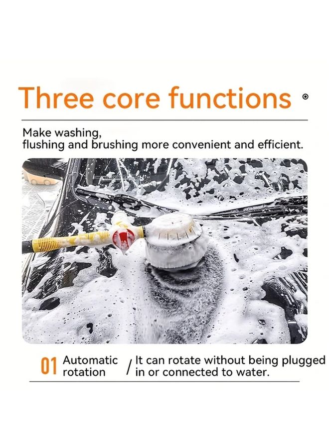 Rotating Car Wash Brush Kit With Soap Dispenser Microfiber Detachable Telescopic Cleaning Brush - Image 5